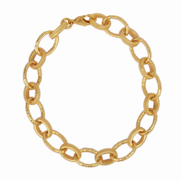 Oval Hammered Link Bracelet