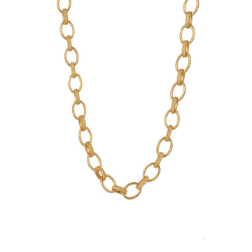 Oval  Hammered Link  Necklace