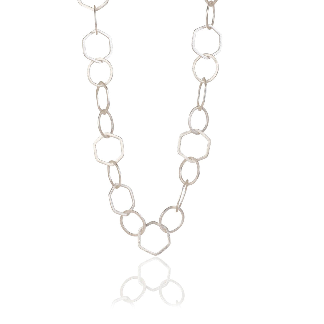 Hexagonal Loop Chain Silver 22"(56cm) - Lila Rasa