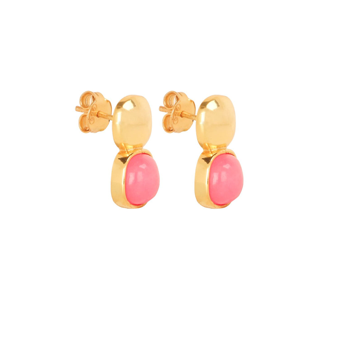 Glossy Gold & Blushing Pink Stud