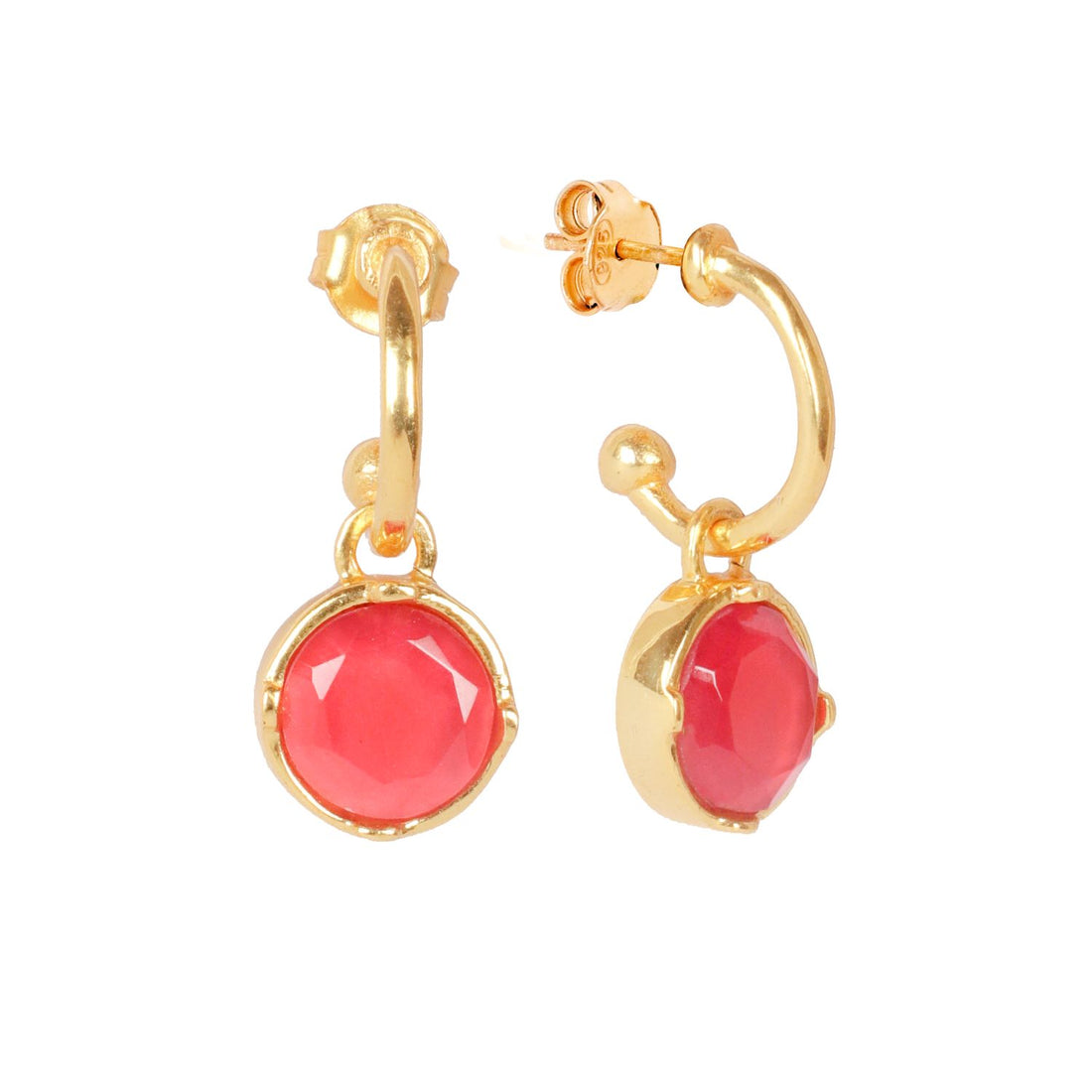 Dazzling Ruby Red Crystal Hoop Earrings