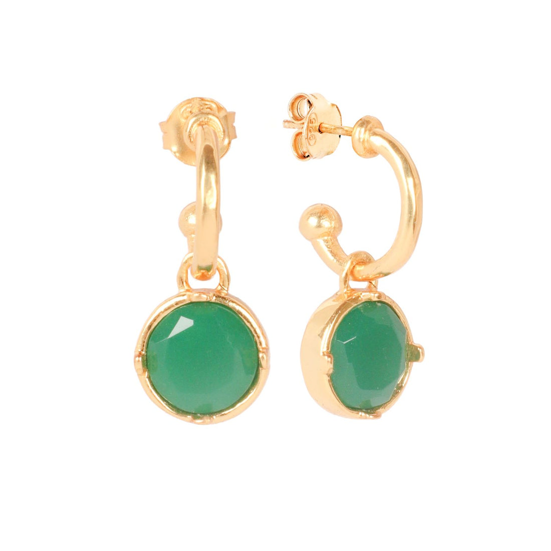 Emerald Green Crystal Hoop Earrings