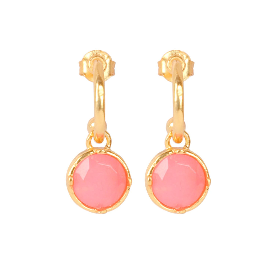 Blushing Pink Crystal Hoop Earrings