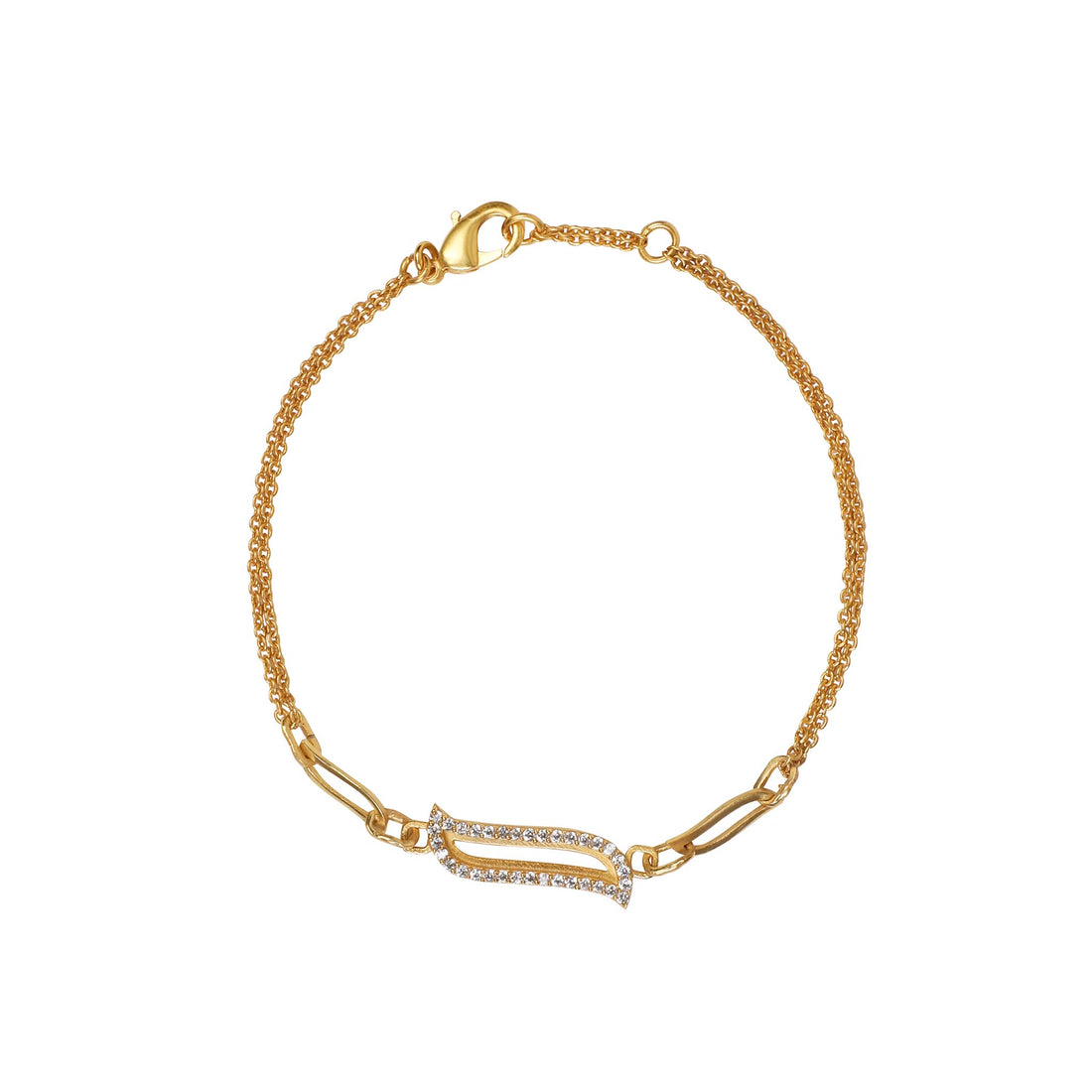 Wave Symphony Double Chain Bracelet CZ - Lila Rasa